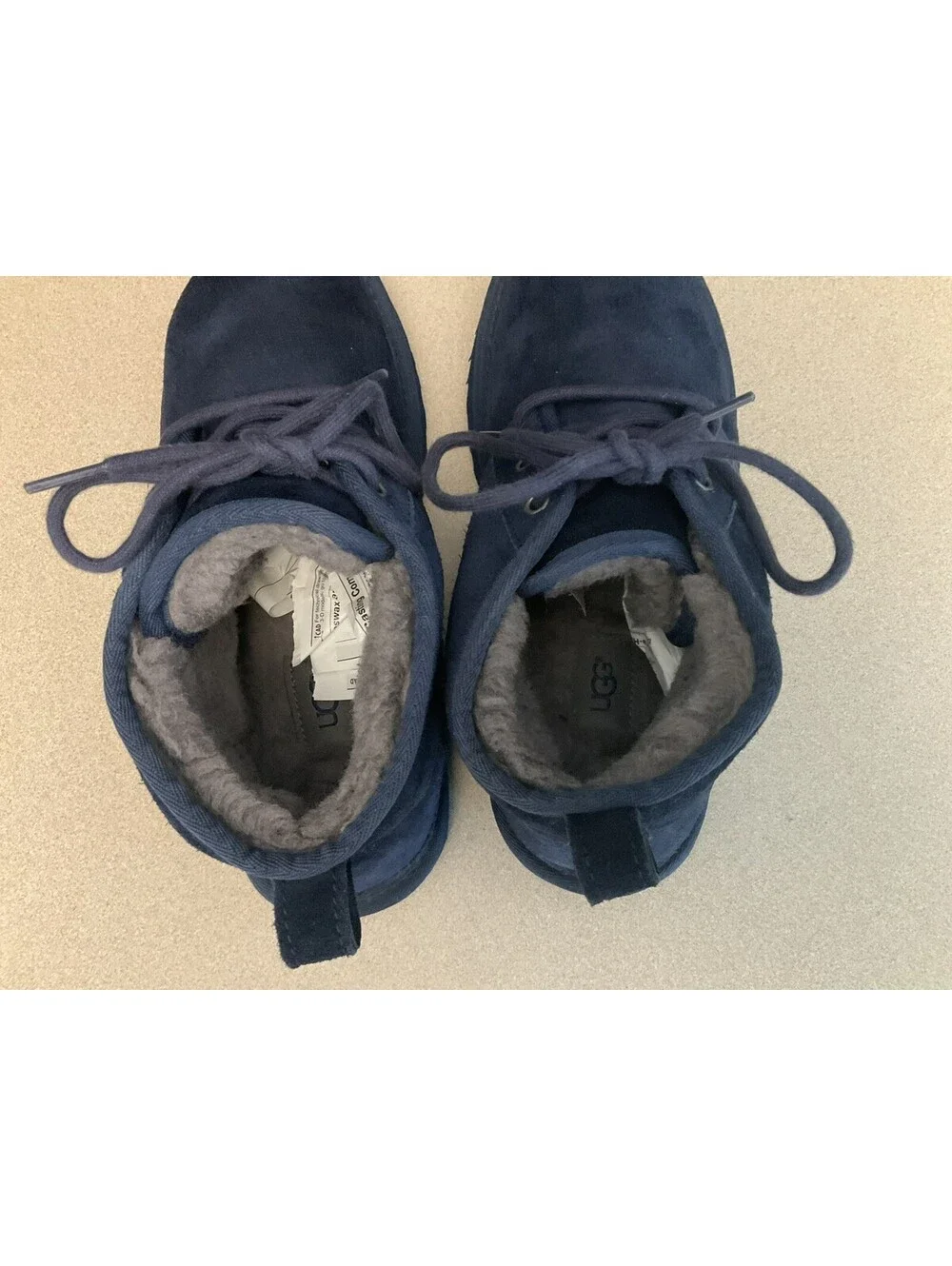 Mens UGG Neumel Deep Ocean Blue Fur Lined Chukka Boots. Size 9. Nice Boots!!!